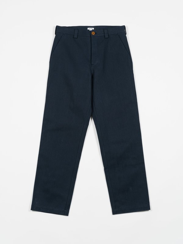 archie Standard Sulfer-Dyed Cotton Herringbone Pant - Navy archie Standard Sulfer-Dyed Cotton Herringbone Pant - Navy