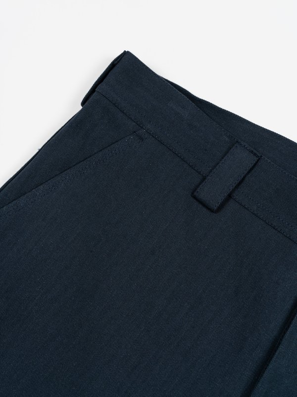 archie Standard Sulfer-Dyed Cotton Herringbone Pant - Navy archie Standard Sulfer-Dyed Cotton Herringbone Pant - Navy