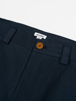 archie Standard Sulfer-Dyed Cotton Herringbone Pant - Navy archie Standard Sulfer-Dyed Cotton Herringbone Pant - Navy