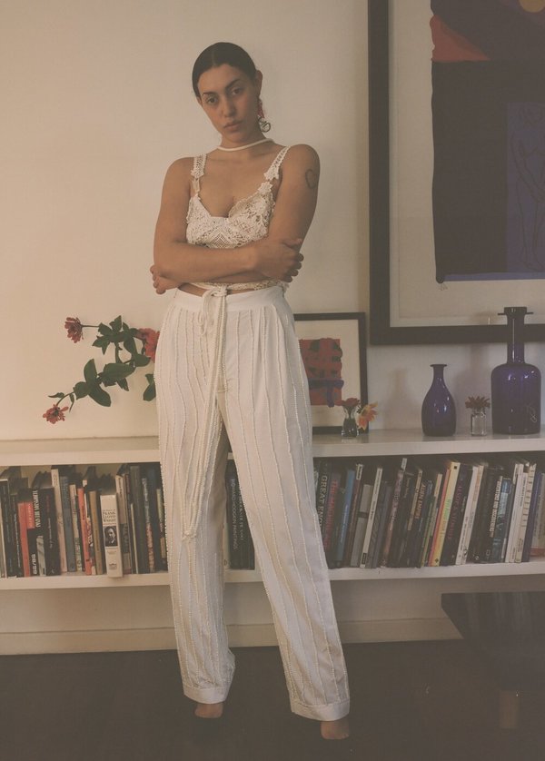 Sydney Pimbley Suit Trousers - White Sydney Pimbley Suit Trousers - White