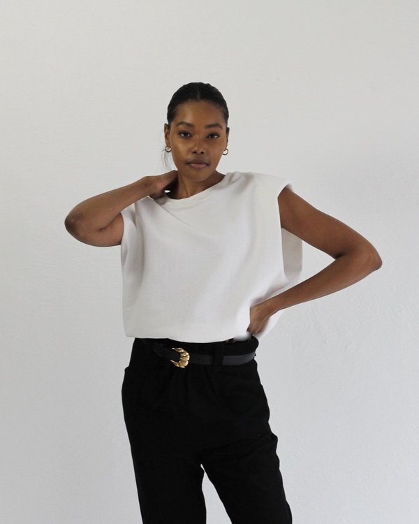 Descendant Padded Shoulder Tee - White Descendant Padded Shoulder Tee - White