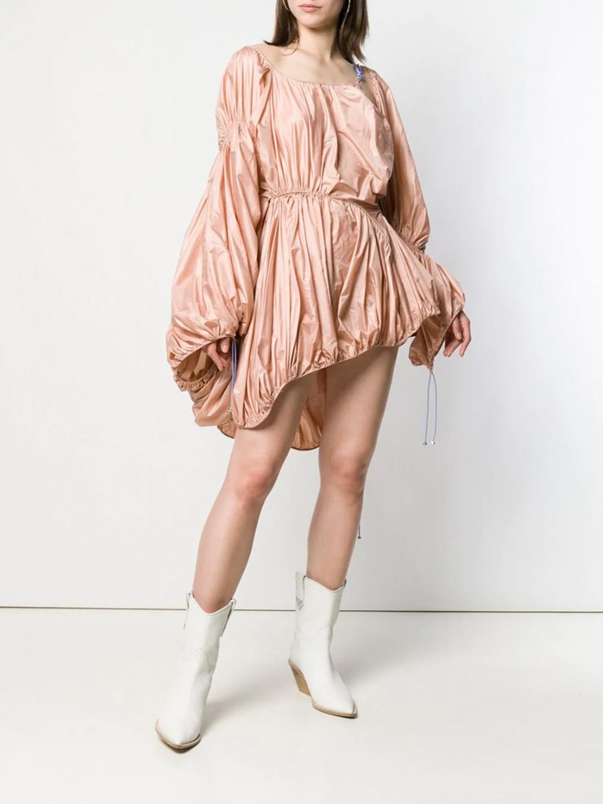 Asymmetric Parachute Drawstring Dress | Garmentory