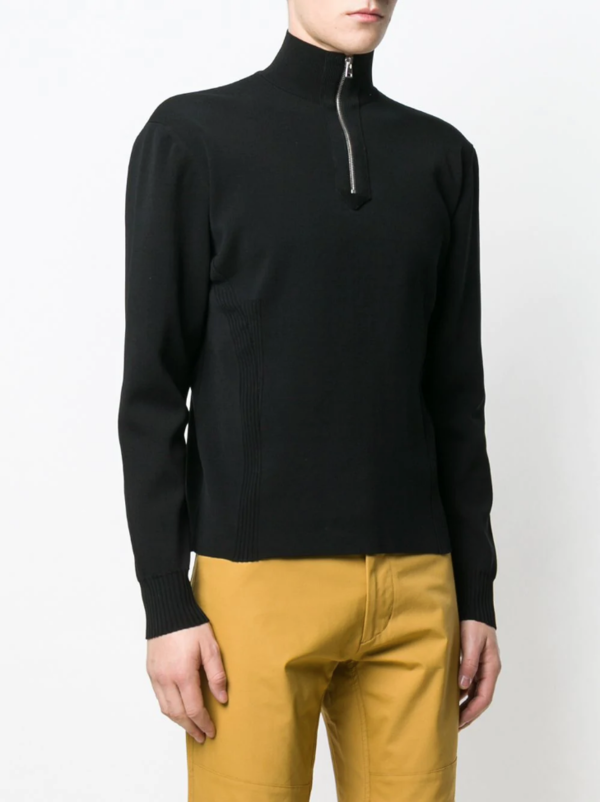 Mackintosh Cotton 0004 Zip-Neck Sweater - black Mackintosh Cotton 0004 Zip-Neck Sweater - black