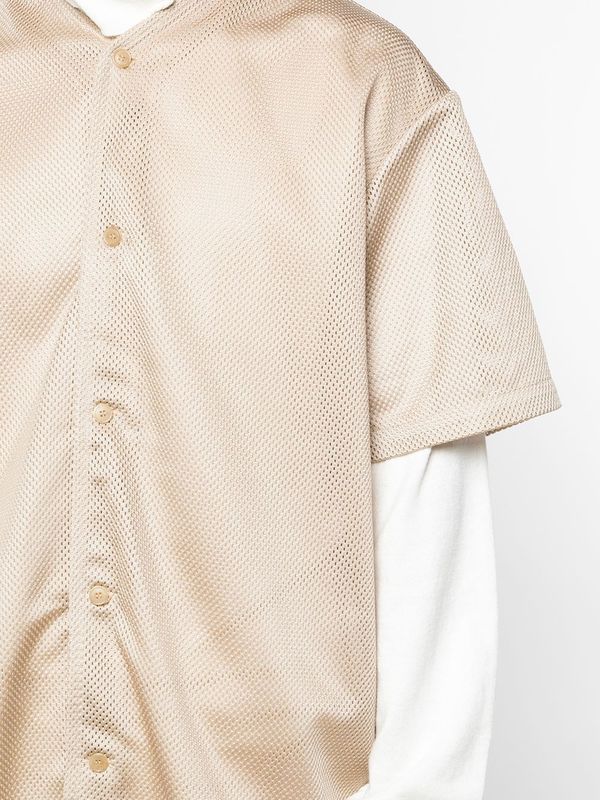 Hed Mayner Button-Down Short Sleeve Top - Beige Hed Mayner Button-Down Short Sleeve Top - Beige