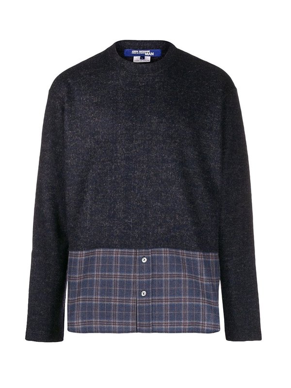 JUNYA WATANABE MAN Check-Panel Jumper - Navy JUNYA WATANABE MAN Check-Panel Jumper - Navy