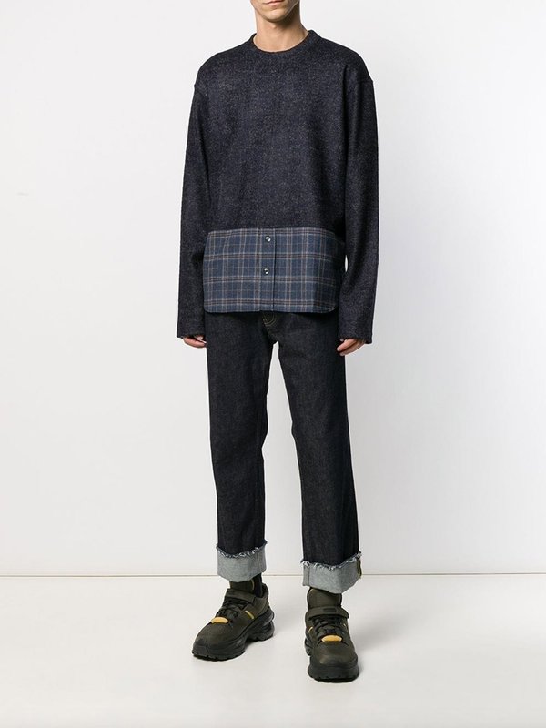 JUNYA WATANABE MAN Check-Panel Jumper - Navy JUNYA WATANABE MAN Check-Panel Jumper - Navy