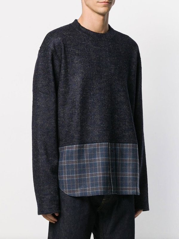 JUNYA WATANABE MAN Check-Panel Jumper - Navy JUNYA WATANABE MAN Check-Panel Jumper - Navy