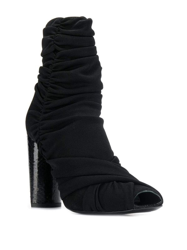 Roberto Cavalli Draped Design Boots - black Roberto Cavalli Draped Design Boots - black