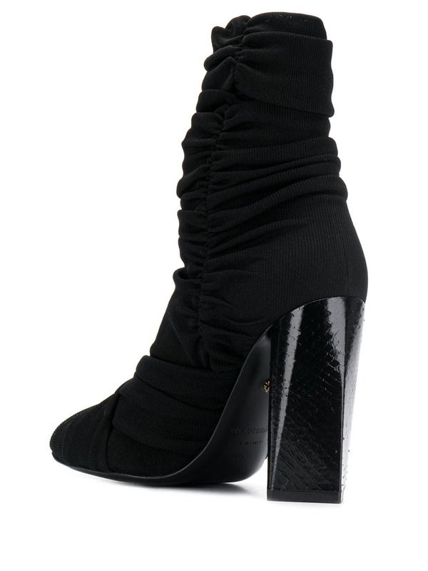 Roberto Cavalli Draped Design Boots - black Roberto Cavalli Draped Design Boots - black