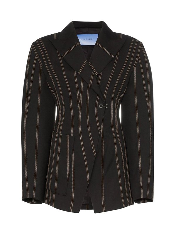 Exaggerated Waist Striped Blazer Exaggerated Waist Striped Blazer