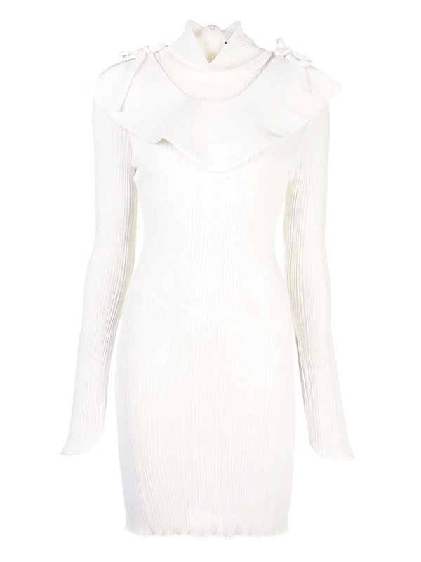 Ellery Knitted Bib Jumper Dress - Ivory | Garmentory
