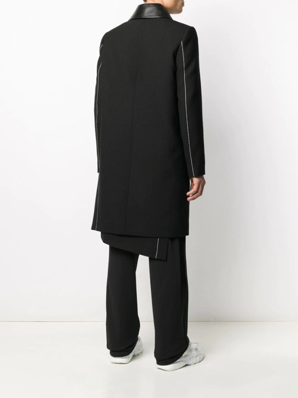 Valentino Leather Collar Single-Breasted Coat Valentino Leather Collar Single-Breasted Coat