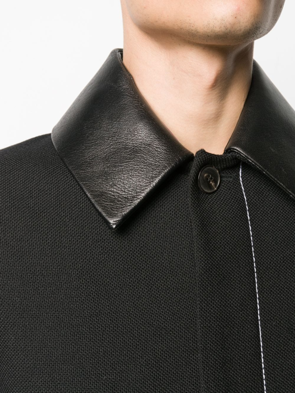 Valentino Leather Collar Single-Breasted Coat Valentino Leather Collar Single-Breasted Coat