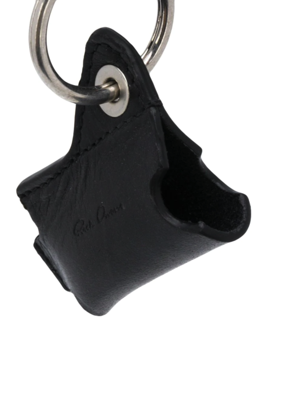 Rick Owens Leather Lighter Case Keyring - Silver/Black Rick Owens Leather Lighter Case Keyring - Silver/Black