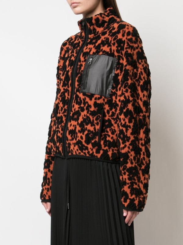 Leopard Jacquard Cropped Bomber Leopard Jacquard Cropped Bomber