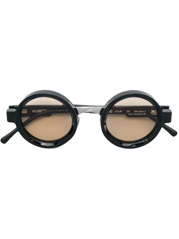 Maske N2 43-26 Black Shine Round Sunglasses Maske N2 43-26 Black Shine Round Sunglasses