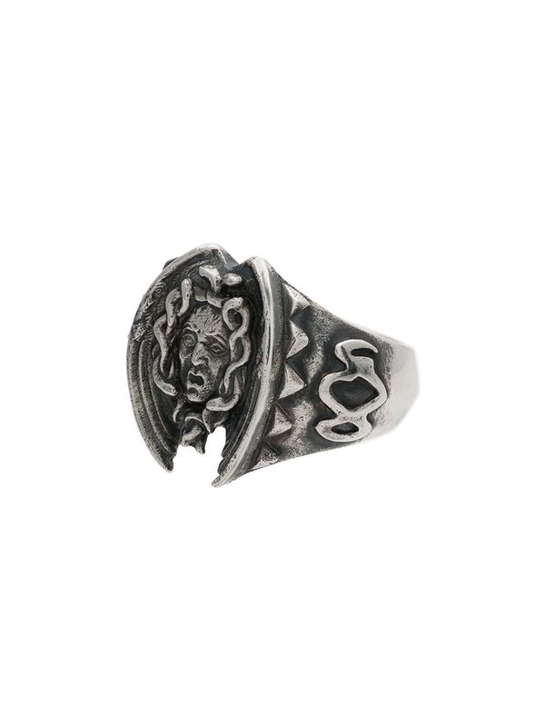 yohji Yamamoto Medusa Engraved Ring - Silver yohji Yamamoto Medusa Engraved Ring - Silver