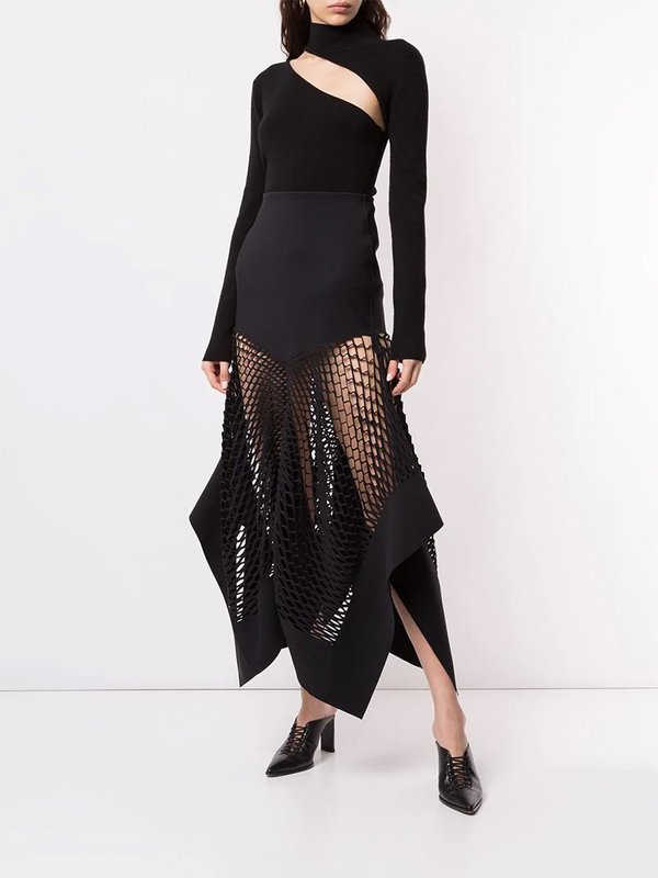 Dion Lee Mesh Panel Skirt - Black Dion Lee Mesh Panel Skirt - Black