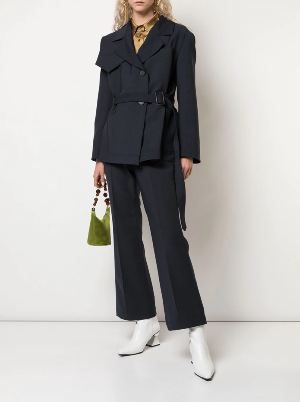 Ellery Permanent Residency Short Trench Coat - Navy Blue Ellery Permanent Residency Short Trench Coat - Navy Blue
