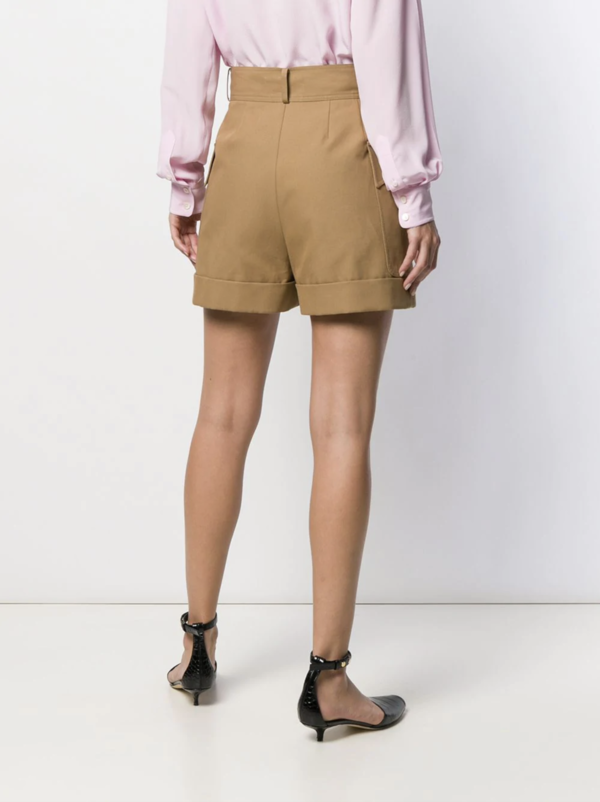 Victoria Beckham Pocket Detail High-Waisted Shorts - Camel Victoria Beckham Pocket Detail High-Waisted Shorts - Camel