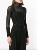 Dion Lee Rib Jersey Corset top - Black - Thumbnail 2
