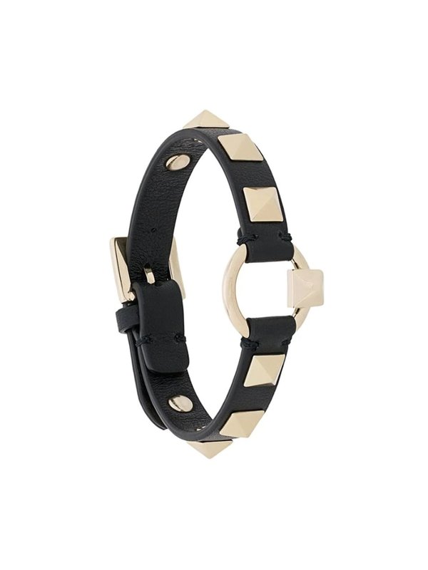 Valentino Rockstud-Embellished Bracelet - black Valentino Rockstud-Embellished Bracelet - black