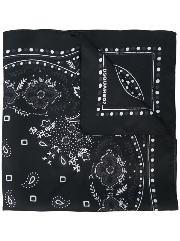 Silk Bandana Scarf Black Silk Bandana Scarf Black