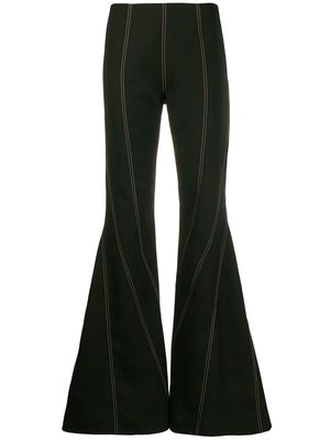 Mugler Topstitch Flared Trousers Mugler Topstitch Flared Trousers