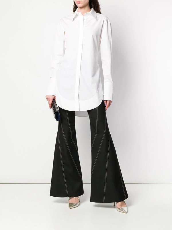 Mugler Topstitch Flared Trousers Mugler Topstitch Flared Trousers