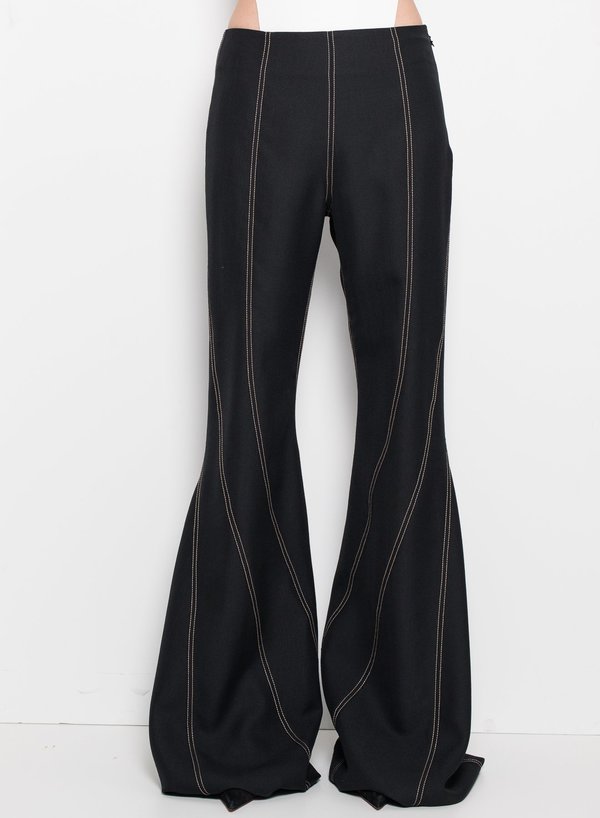 Mugler Topstitch Flared Trousers Mugler Topstitch Flared Trousers