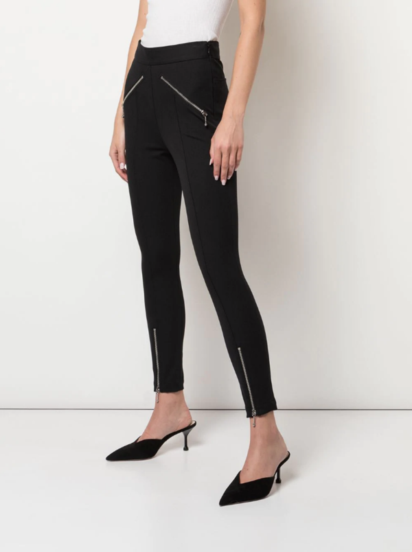 ALEXANDER WANG Zip-Embellished Skinny Trousers - Black ALEXANDER WANG Zip-Embellished Skinny Trousers - Black
