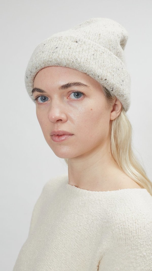 Lauren Manoogian Double Crown Beanie - White Tweed Lauren Manoogian Double Crown Beanie - White Tweed