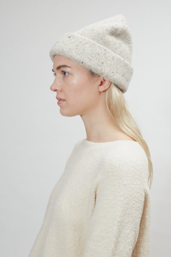 Lauren Manoogian Double Crown Beanie - White Tweed Lauren Manoogian Double Crown Beanie - White Tweed