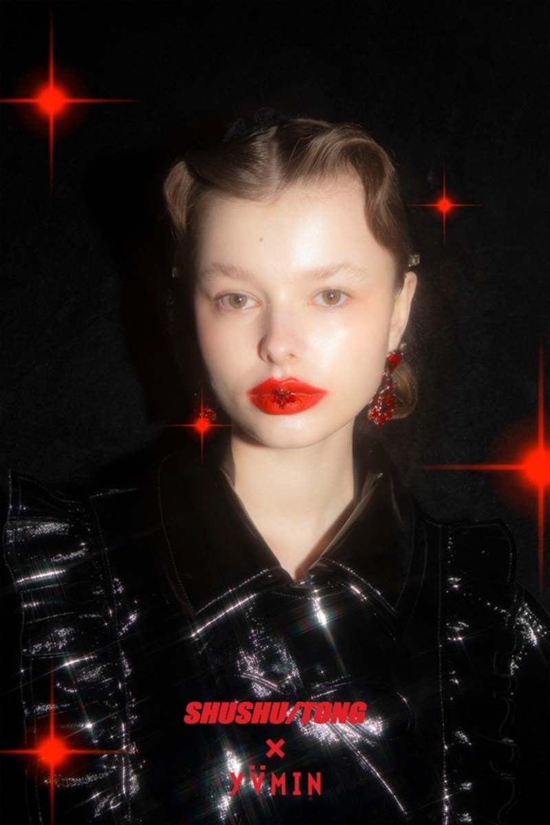 shushutong ブラック Yvmin ベルベット Bow ピアス YVMIN Velvet Bow Earrings - Black | Garmentory