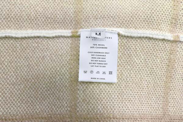 UNISEX MATTER MATTERS Grids Crew Neck Wool and Cashmere Blend Pullover - BEIGE UNISEX MATTER MATTERS Grids Crew Neck Wool and Cashmere Blend Pullover - BEIGE