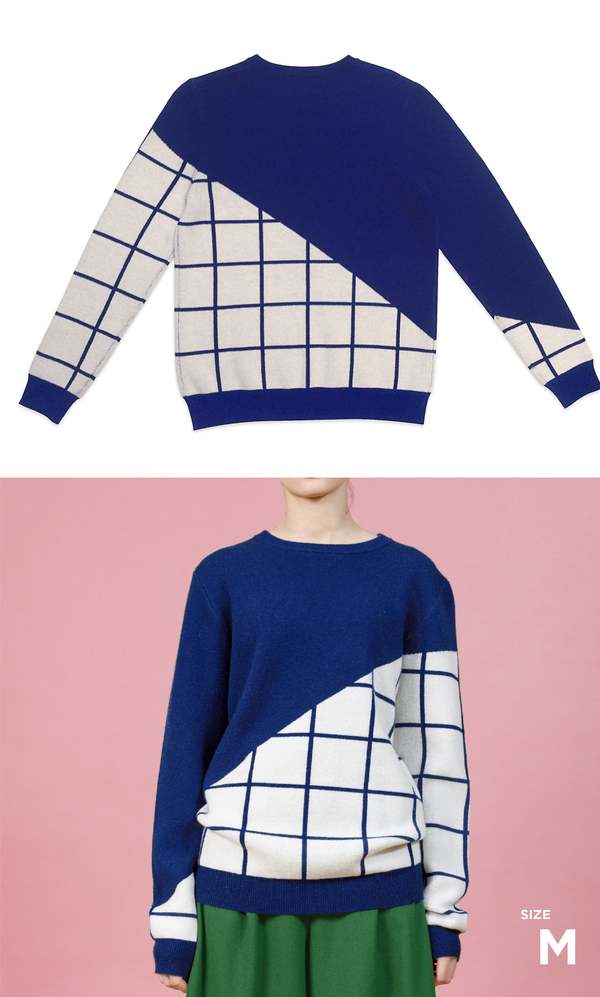 MATTER MATTERS Grids Crew Neck Wool and Cashmere-Blend Pullover - NAVY MATTER MATTERS Grids Crew Neck Wool and Cashmere-Blend Pullover - NAVY