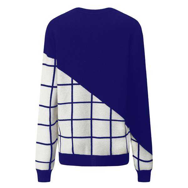 MATTER MATTERS Grids Crew Neck Wool and Cashmere-Blend Pullover - NAVY MATTER MATTERS Grids Crew Neck Wool and Cashmere-Blend Pullover - NAVY