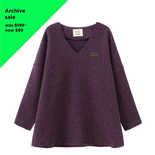MATTER MATTERS V Neck Wool -Blend Oversized knitted sweater - Purple MATTER MATTERS V Neck Wool -Blend Oversized knitted sweater - Purple