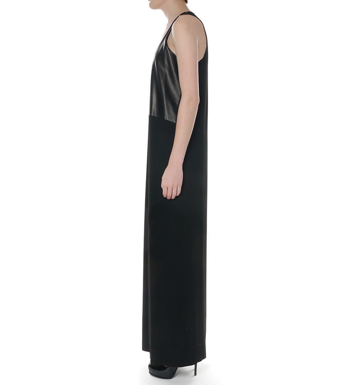 Mason By Michelle Mason Leather Front Jersey Dress | Garmentory