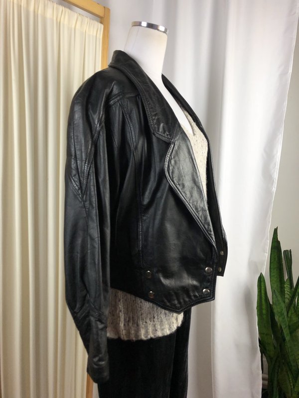 Vintage Crop Leather Moto Jacket Vintage Crop Leather Moto Jacket