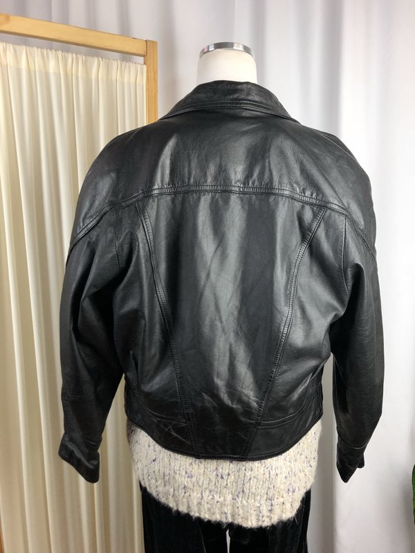 Vintage Crop Leather Moto Jacket Vintage Crop Leather Moto Jacket