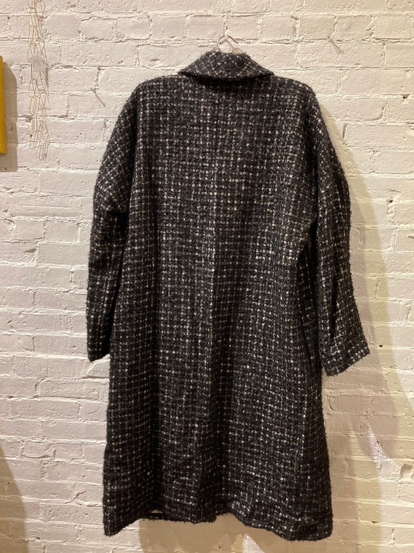 Samuji Textured Wool Coat - Plaid