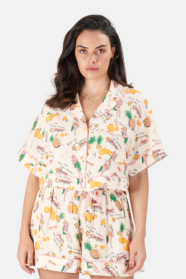 Zimmermann Riders Crop Relaxed Shirt - Beach Print Zimmermann Riders Crop Relaxed Shirt - Beach Print