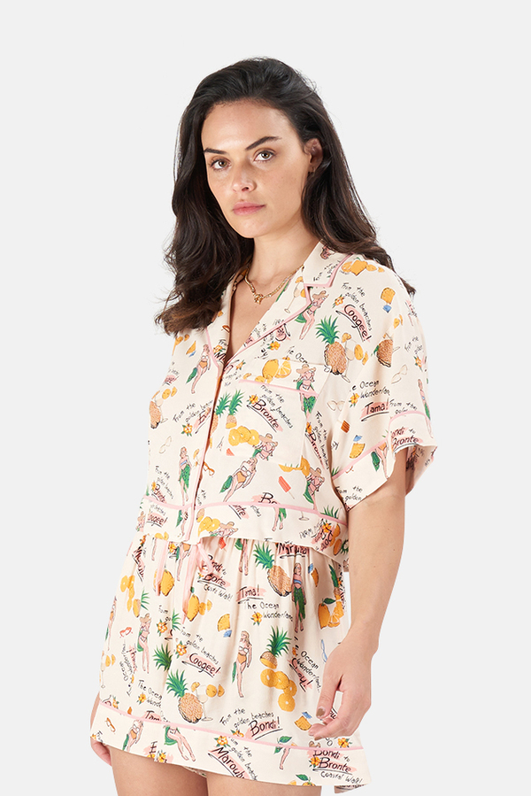 Zimmermann Riders Crop Relaxed Shirt - Beach Print Zimmermann Riders Crop Relaxed Shirt - Beach Print