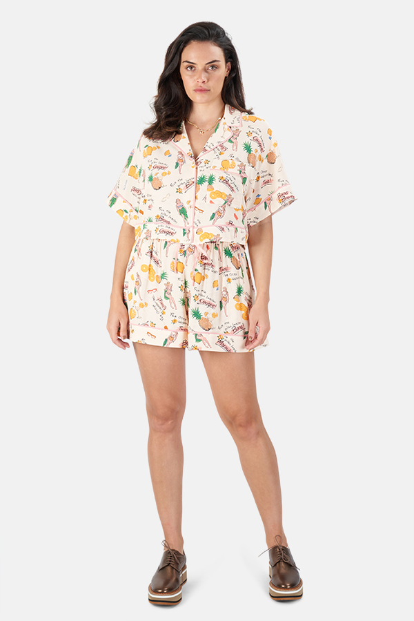 Zimmermann Riders Crop Relaxed Shirt - Beach Print Zimmermann Riders Crop Relaxed Shirt - Beach Print