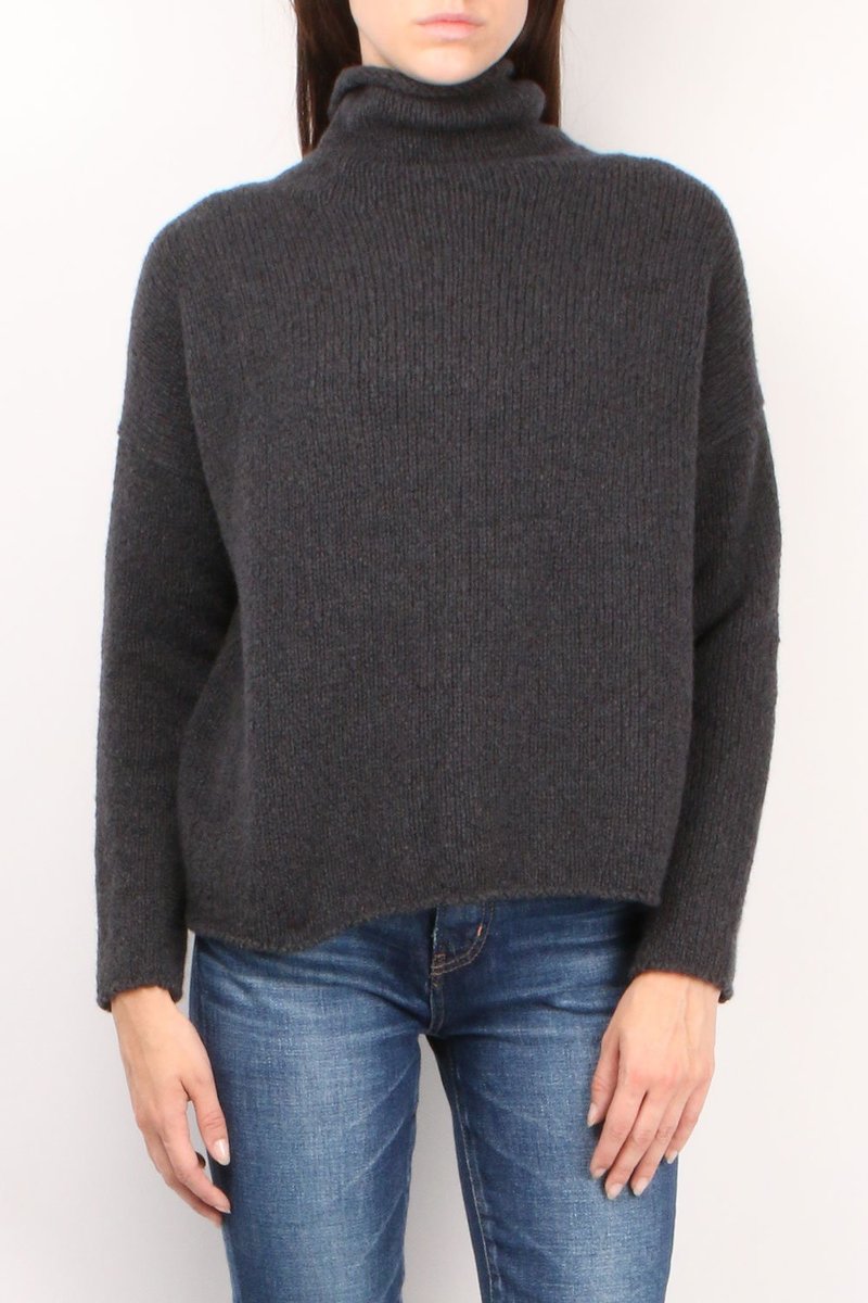 Evam Eva Sable Tweed Turtleneck - Sumi | Garmentory