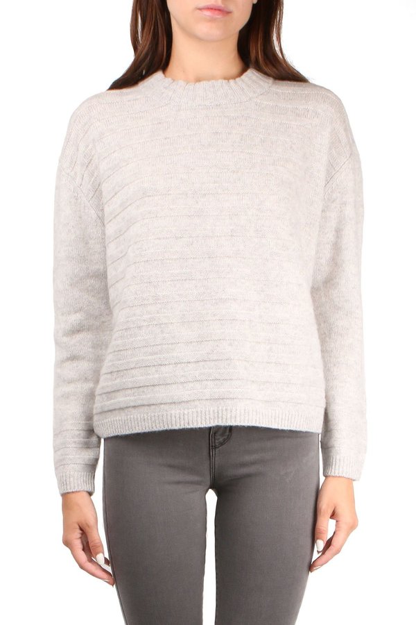 Allude Textured Sweater - Light Grey Melange Allude Textured Sweater - Light Grey Melange