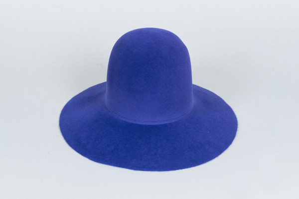 NWOT Clyde Wide Brim Dome Hat - NAVY 100% Wool Felt, M/L Clyde Navy Wool Gaucho Hat | Kindred Black main image 2
