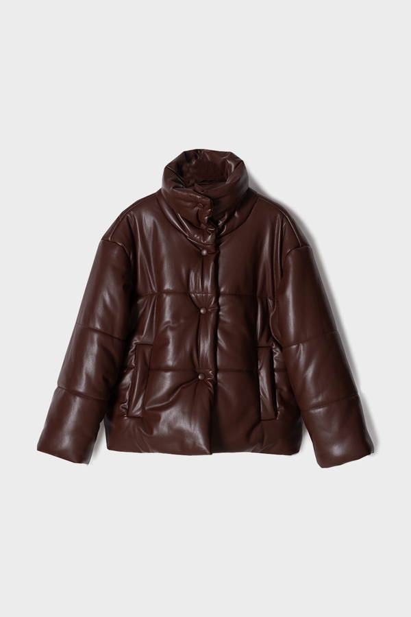 Nanushka Hide Vegan Leather Puffer Jacket - Plum Chutney Nanushka Hide Vegan Leather Puffer Jacket - Plum Chutney