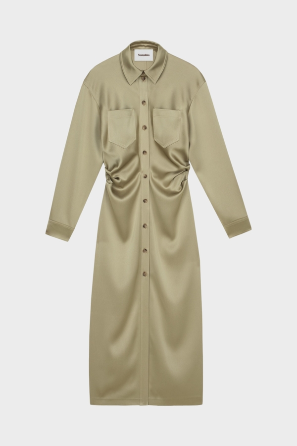 Nanushka Kinsley LS Shirt Dress - Sage Nanushka Kinsley LS Shirt Dress - Sage